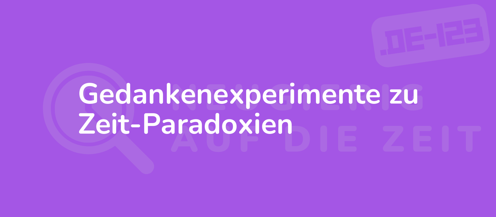 Gedankenexperimente zu Zeit-Paradoxien