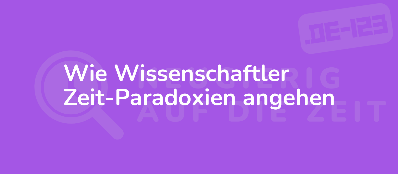 Wie Wissenschaftler Zeit-Paradoxien angehen