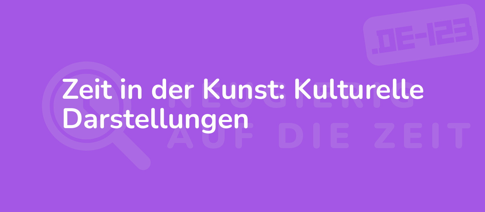 Zeit in der Kunst: Kulturelle Darstellungen